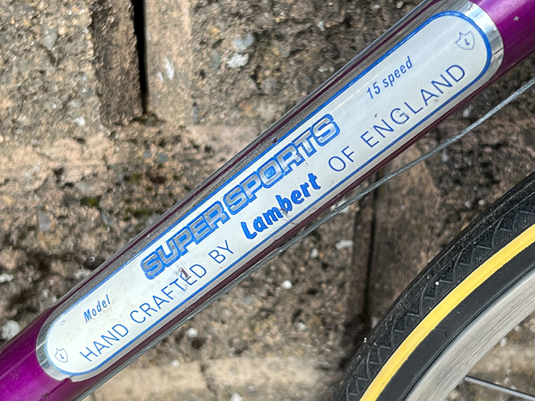 Lambert downtube decal